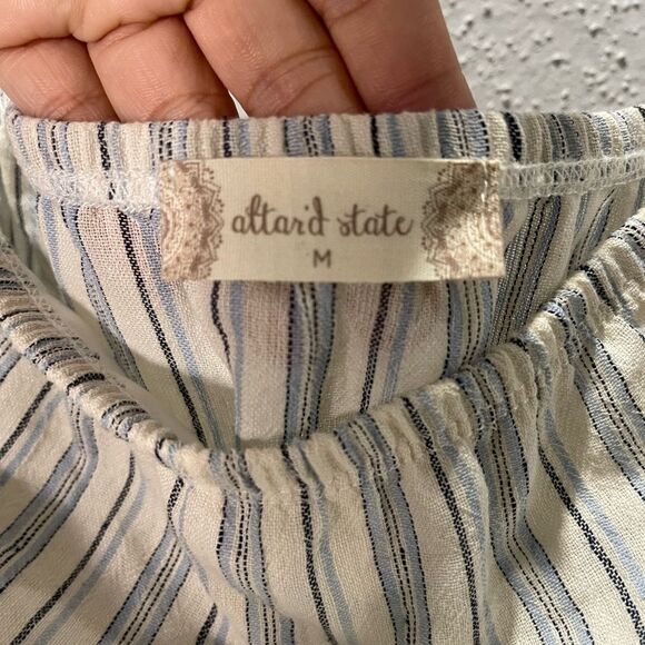 Altar’d State Linen Blend Striped Jumpsuit Size M - Picture 3 of 8